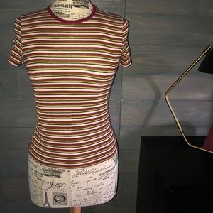 multicolored stripped tee
